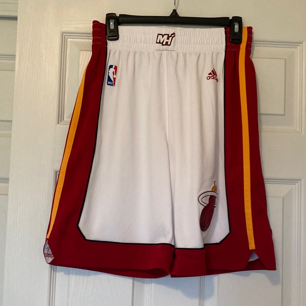 adidas White and Red Athletic Shorts